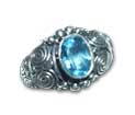 Silver Ring with Blue Topaz